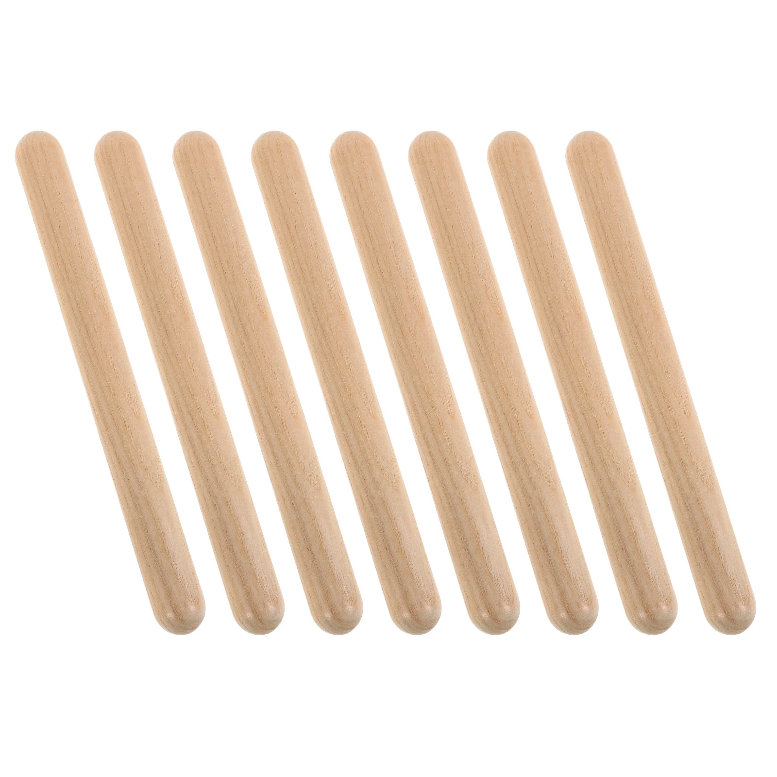 

4 Pairs Natural Wooden Rhythm Rods Child Percussion Instrument Early Education Music Development Classroom