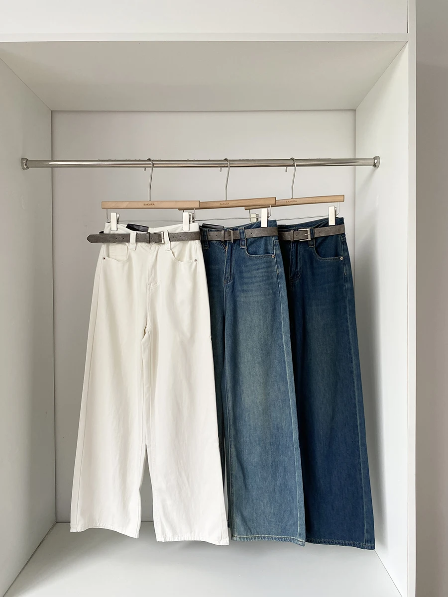 

Fashionable Distressed Design High Waist Slim Straight Leg Jeans Women's Casual Long Pants Autumn 2025 New Korean Style