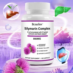 Silymarin Milk Thistle Fatty Liver Health Protection Cardiovascular Antioxidant Detox and Repair Formula with Artichoke Extract