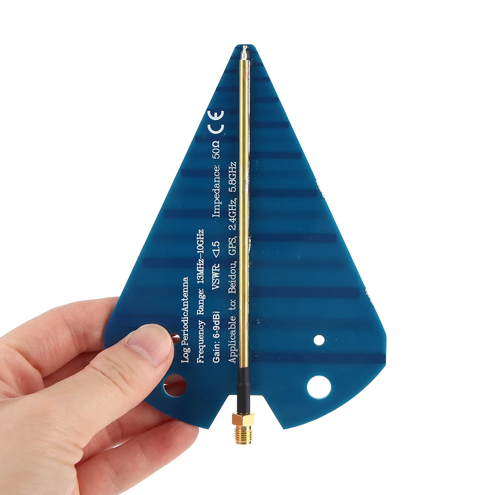 1300MHz-10GHz Mini Log Periodic Antenna 6-9dB Gain Ultra Wide Band Log-Periodic Directional RF Antenna for Broadband Measurement