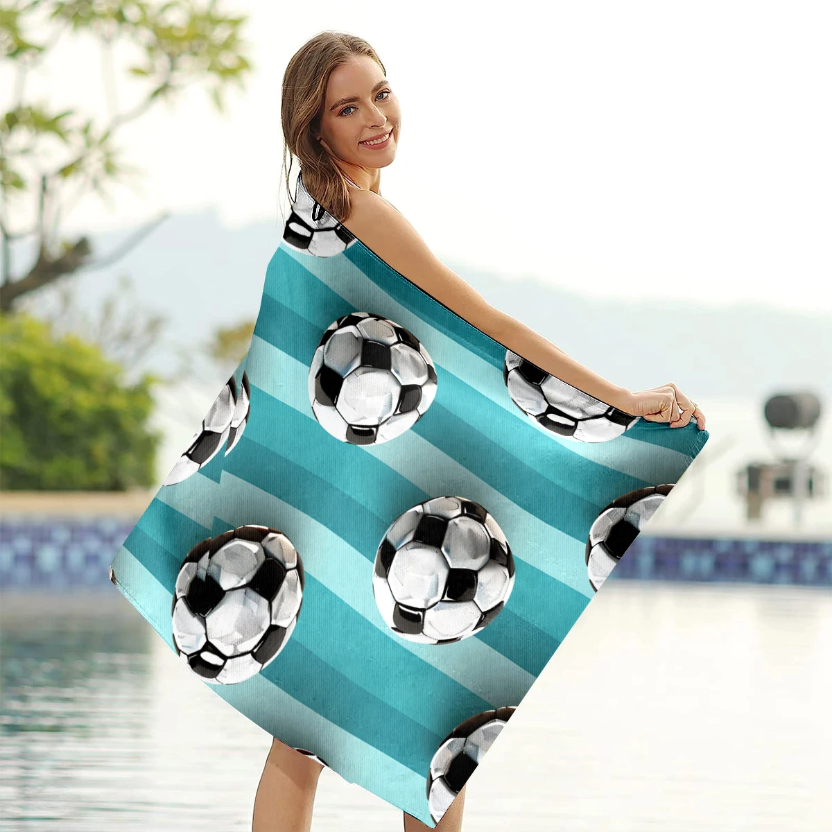 Football Beach Towel Oversized,Super Absorbent Sand Free Thick Microfiber Beach Towel,Beach Towels for Kids,Men,Women,Girls,Boys