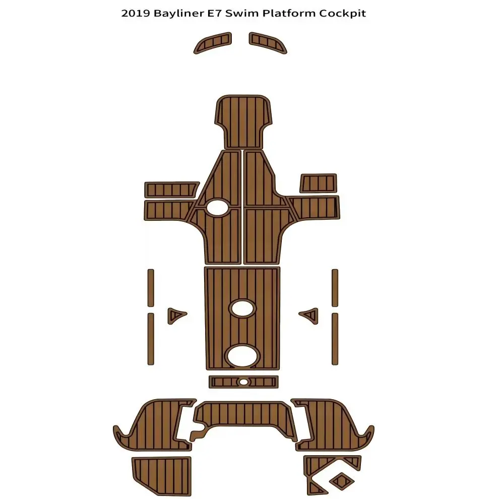 

2019 Bayliner E7 Swim Platform Cockpit Pad Boat EVA Foam Faux Teak Deck Floor Mat SeaDek Style Self Adhesive ct1y6shs
