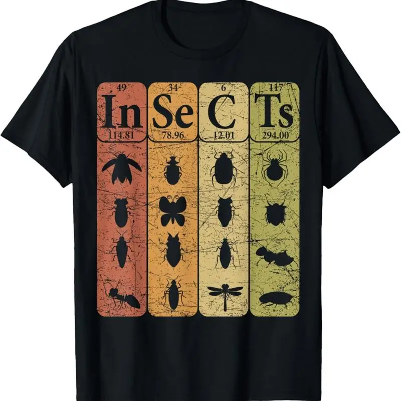 Insects Periodic Table Elements Entomologist Retro Bugs T Shirt
