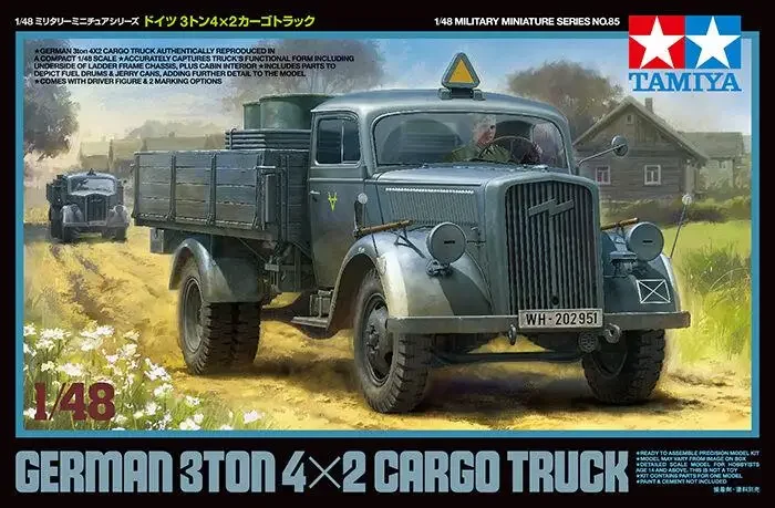 Tamiya 32585 Kit modello militare in scala 1/48 WWII tedesca 3Ton 4x2 modello di camion cargo