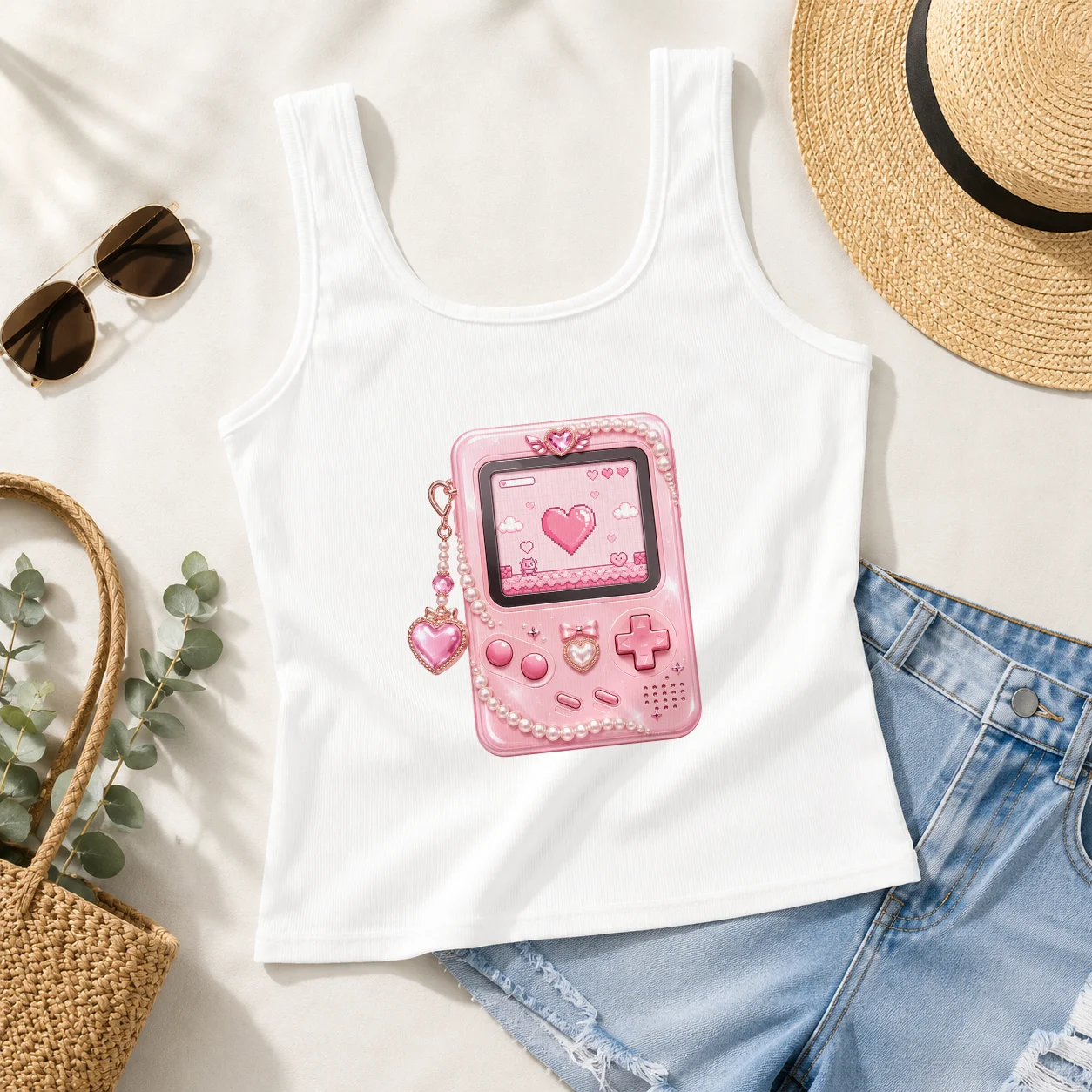 여름 캐주얼 쿨 큐트 화이트 베이비 티셔츠 비치 스타일 - Y2K Graphic Baby Tee Crop 리뷰 및 가격