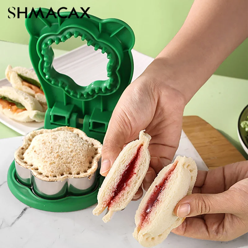 Kids Sandwich Mould Cute Flower Shaped Stainless Steel Bread Mould Cookie Cutters Mold Baking Tools For Breakfast Making