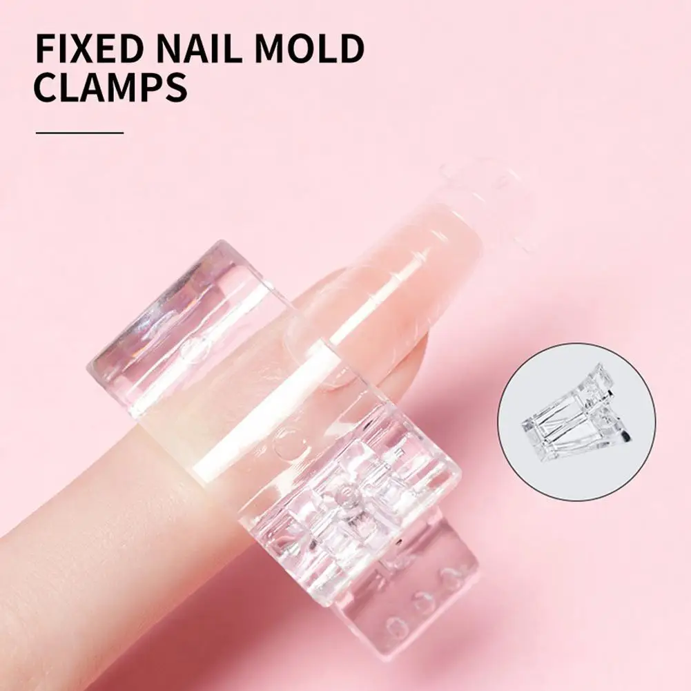 Arte do prego extensão de cristal adesivo molde de unhas fixação estável placa de cristal ferramenta clipe placa de ondulação de unhas moldar cl a0o4