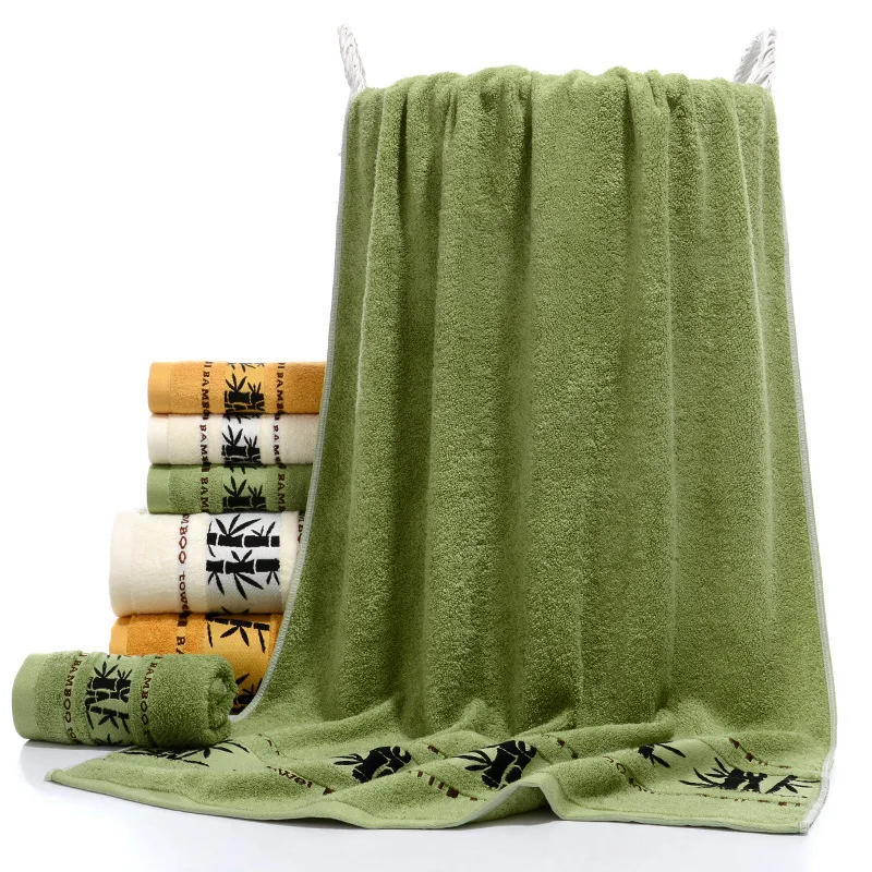 

Embroidery household absorbent ink bamboo bamboo fibre set of towels bamboo charcoal towel bath towel three-piece set