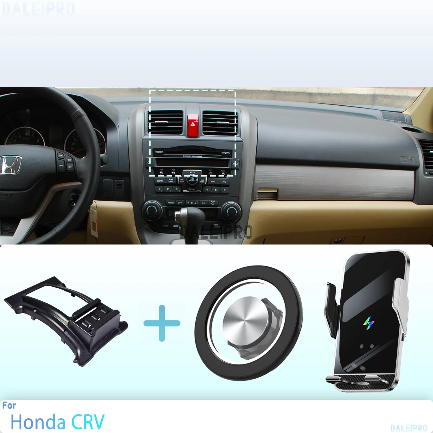 Made to measure for Honda CRV 2007-2011 Phone Holder Car Magnetic Mount Smart Sensing Wireless Charging One-Touch Release Qi