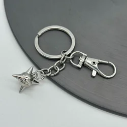 Gothic Fashion Spiky Ball Charm Keychain Silver Plated Morning Star Pendant Key Ring Mace Shaped Car Key Ring Bag Hanging Decor