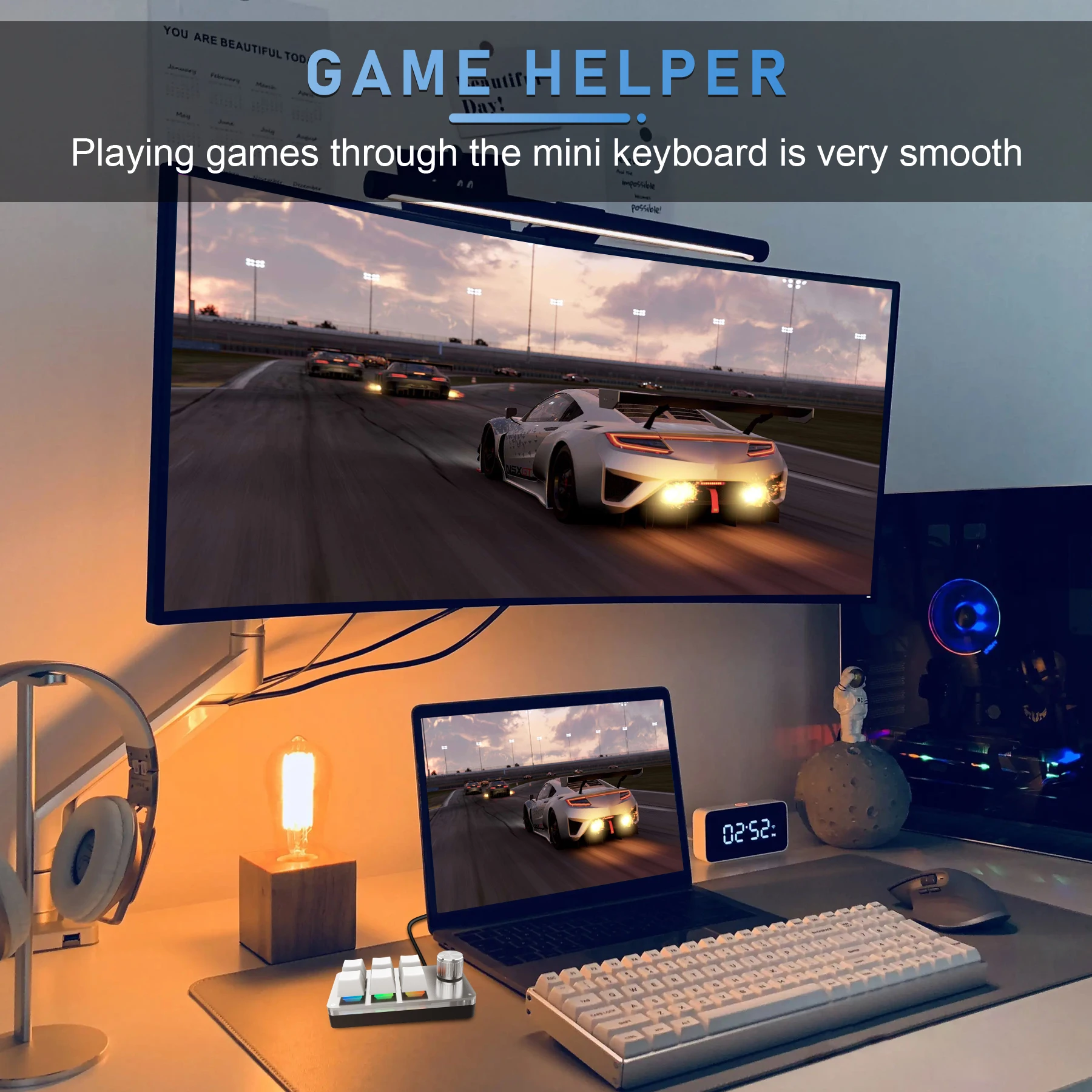 سلكي RGB 6 مفتاح 1 مقبض USB مخصص برمجة ماكرو لوحة مفاتيح ميكانيكية صغيرة محمولة فوتوشوب لوحة مفاتيح الألعاب القابلة للتبديل السريع #5