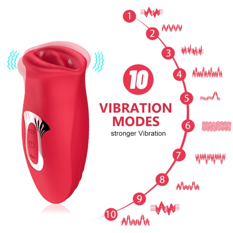 2 in 1 Clitoral Licking Vibrator French Kissing Tongue Toy Sucking Lips Stimulator Nipple Teaser Sex Toys for Women Couples view 5