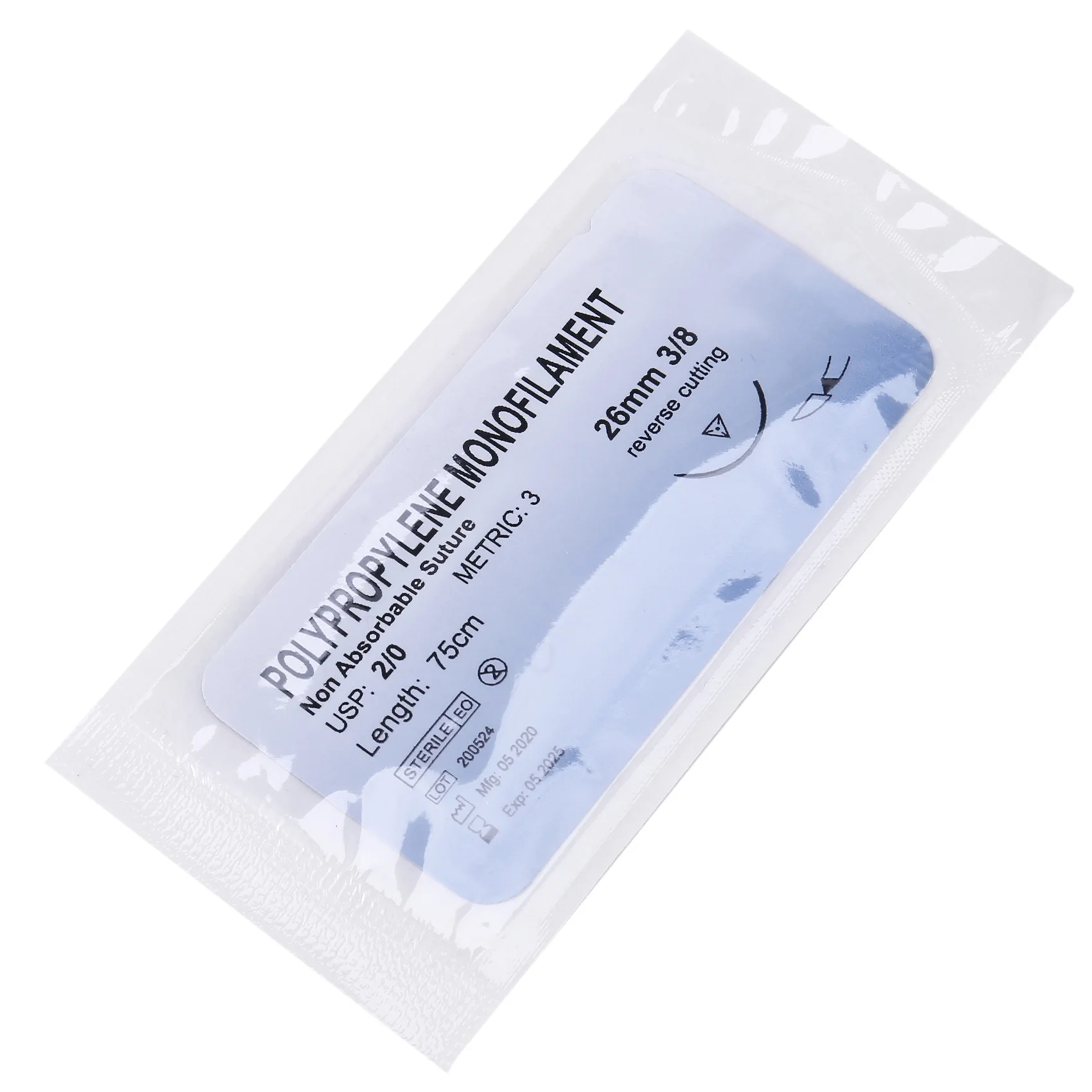 AEE4-12Pc Polypropylene Needle Suture Monofilament Thread Suture Practice Kit,