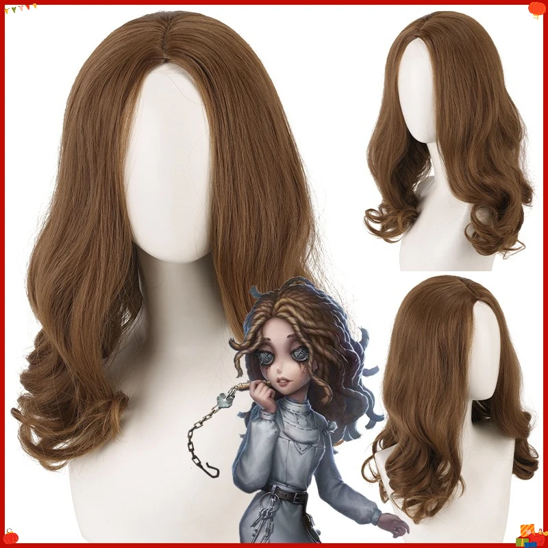 Synthetic Cosplay Wig Brown Medium Wavy for Ida Inspired-Psychologist Mes-Mer Style Anime Costume Party Roleplay