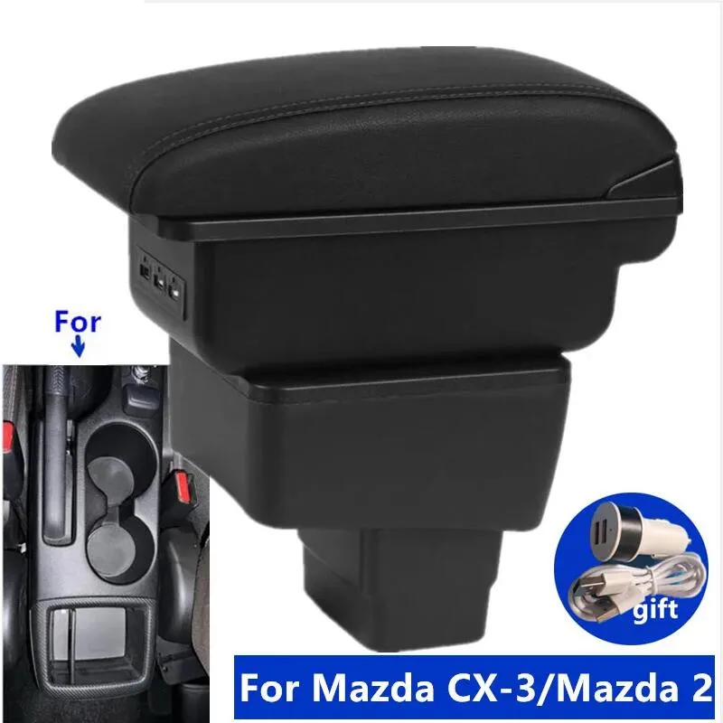 Para Mazda CX-3 caja de reposabrazos para Mazda 2 versión skyactiv cx3 CX-3 caja de reposabrazos de coche caja de almacenamiento central dedicada accesorios de coche