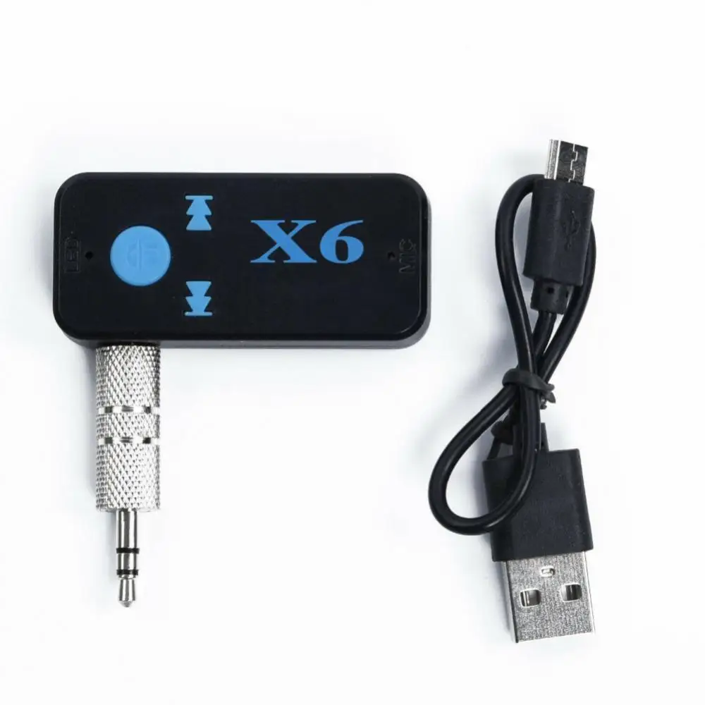 Compatible Wireless Receiver X6 Audio Transmission Adapter Black 3.5mm Bluetooth Receiver Adapter Supports Hands-free Calling