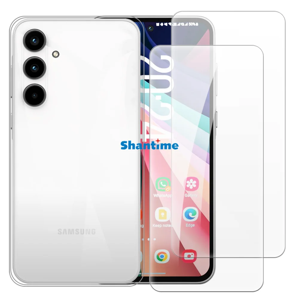Soft Case + 2 Pack Tempered Glass Screen Protectors for Samsung Galaxy A35 5G Full-Body Protection