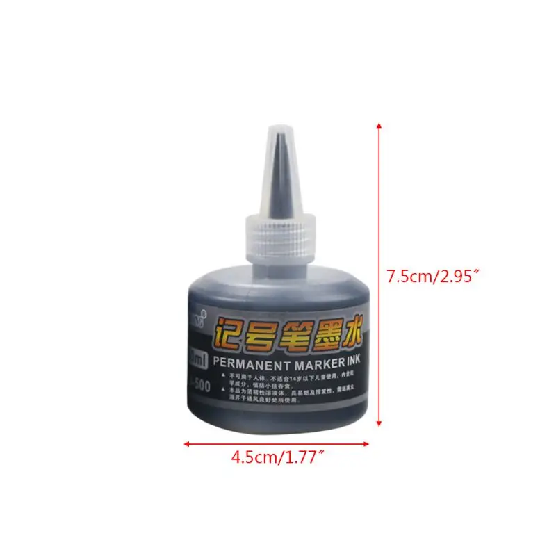 1 Bottle 50ml Refill for Refilling Inks Marker Pen Black Red Colors