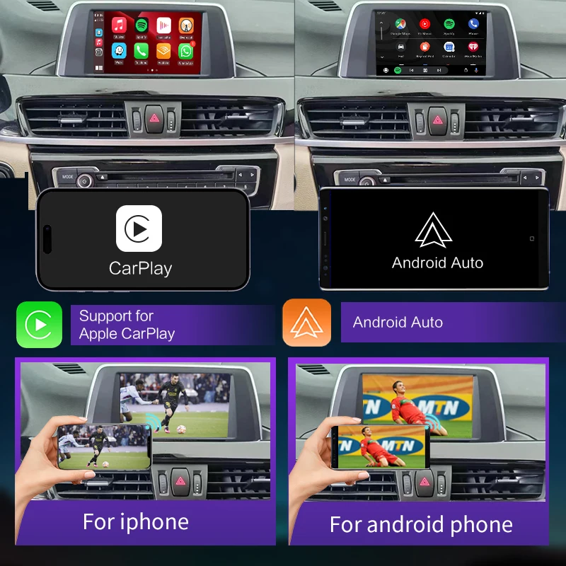 Wireless CarPlay for BMW  ID3 ID4 ID5 ID6 1 2 3 4 5 6 7 Series X1 X3 X4 X5 X6 MINI F56 F15 F16 F25 F26 F48 F01 F10 F20 F30 F32