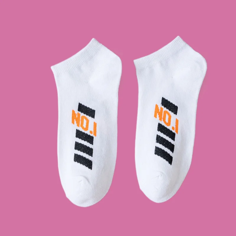 10/20 Pairs Breathable Men's Short Socks Spring and Summer Shallow Mouth 2024 Basketball Boat Socks Trendy Letters Sports Socks