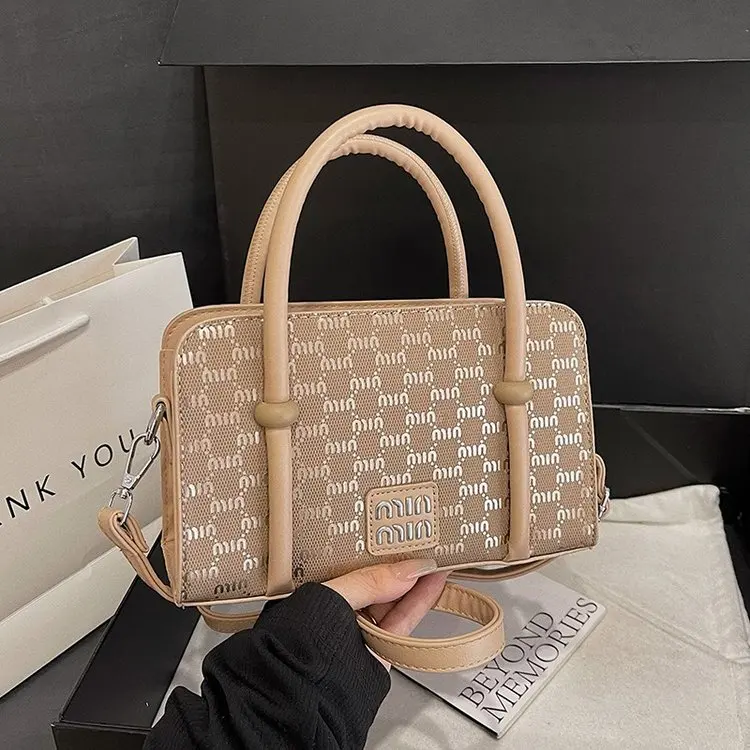 

2025 Spring Summer Mini Square Bag Women's Magnetic Closure PU Shoulder Bag Ins Style Small Crossbody Bag with Stitching