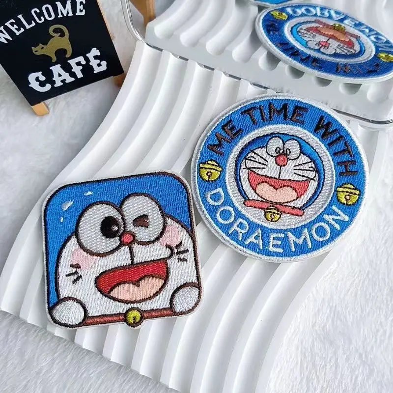 Kawaii Doraemon Embroidered Patches Badge Cartoon Cloth Sticker Kids DIY Clothes Bag Accessories Patch Decoration Kids Gifts