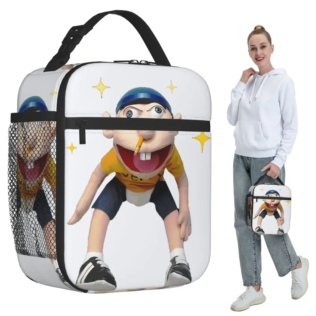 Sml Jeffy Rapper Bolsa de almuerzo aislada para mujer Enfriador de oficina Caja de comida térmica Tote Caja de almuerzo portátil Contenedor