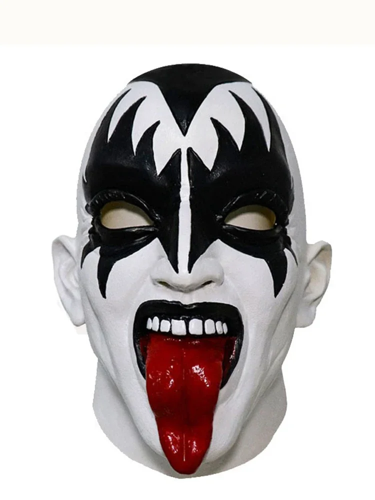 Halloween Gene Simmons Lead Singer Role Mask Carnival Electric Music Festival Cosplay Band Kiss Bassist Terror Full Face Mask
