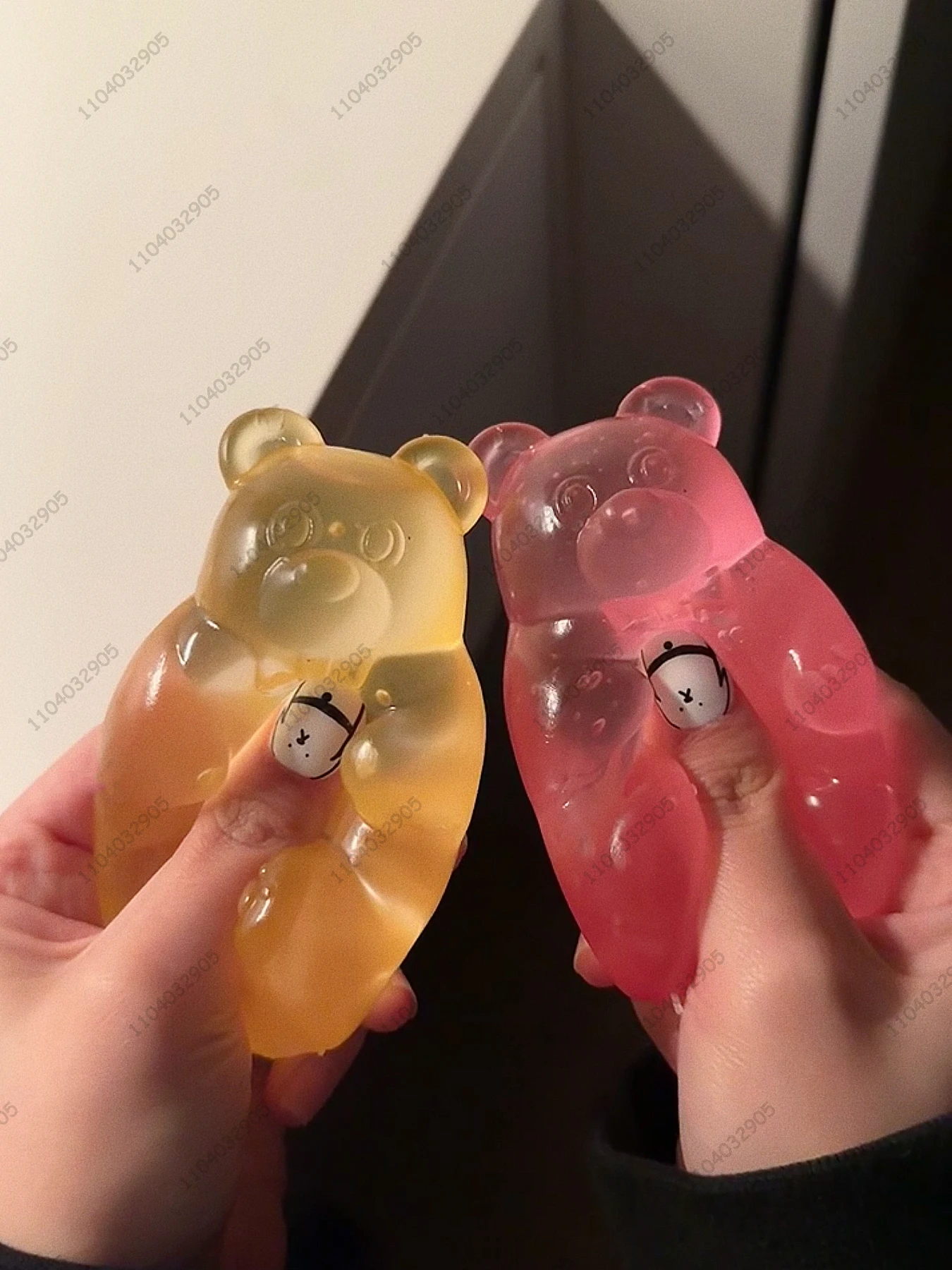 Colorful Gummy Bear Fudge Squeeze Toy Jelly Bean Gummy Candy Fidget Hand Relax Toy Anti-Stress Release for All Ages