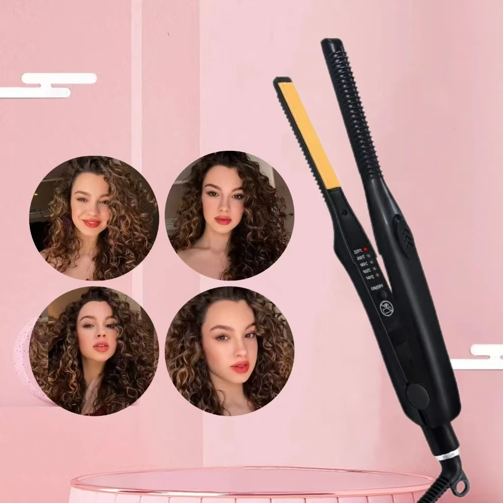 Professional Professional Ceramic 2-In-1 Straightener Curler, Flat Iron for Short Hair & Beard Travel Styling - Aliexpress Deal