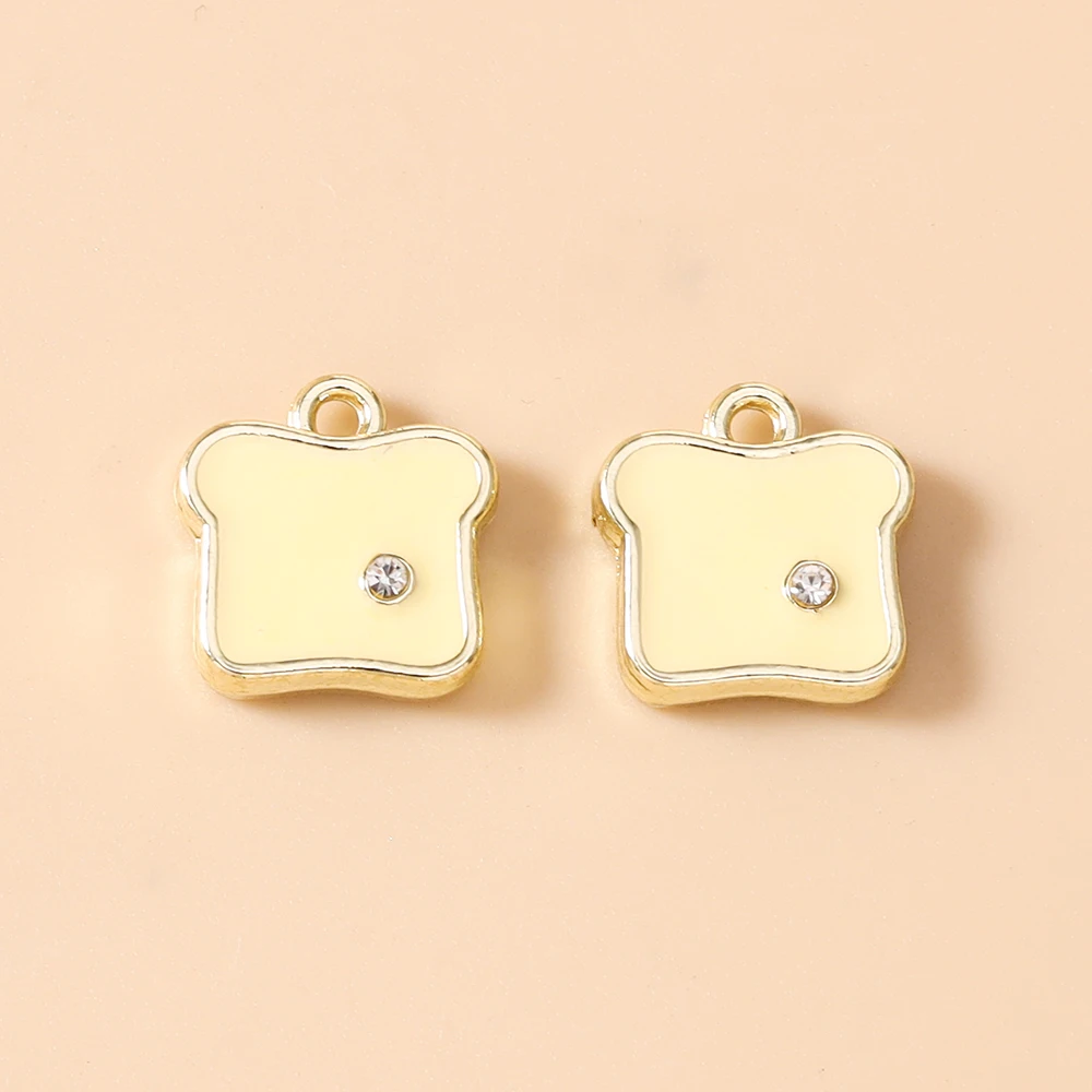 Leslie 5 Stück/Set Emaille Cartoon Lebensmittel-Anhänger Kaffee Brot Kuchen Charms Perlen für Ohrringe Tasche Schlüsselanhänger DIY Schmuckherstellung – Detail 18