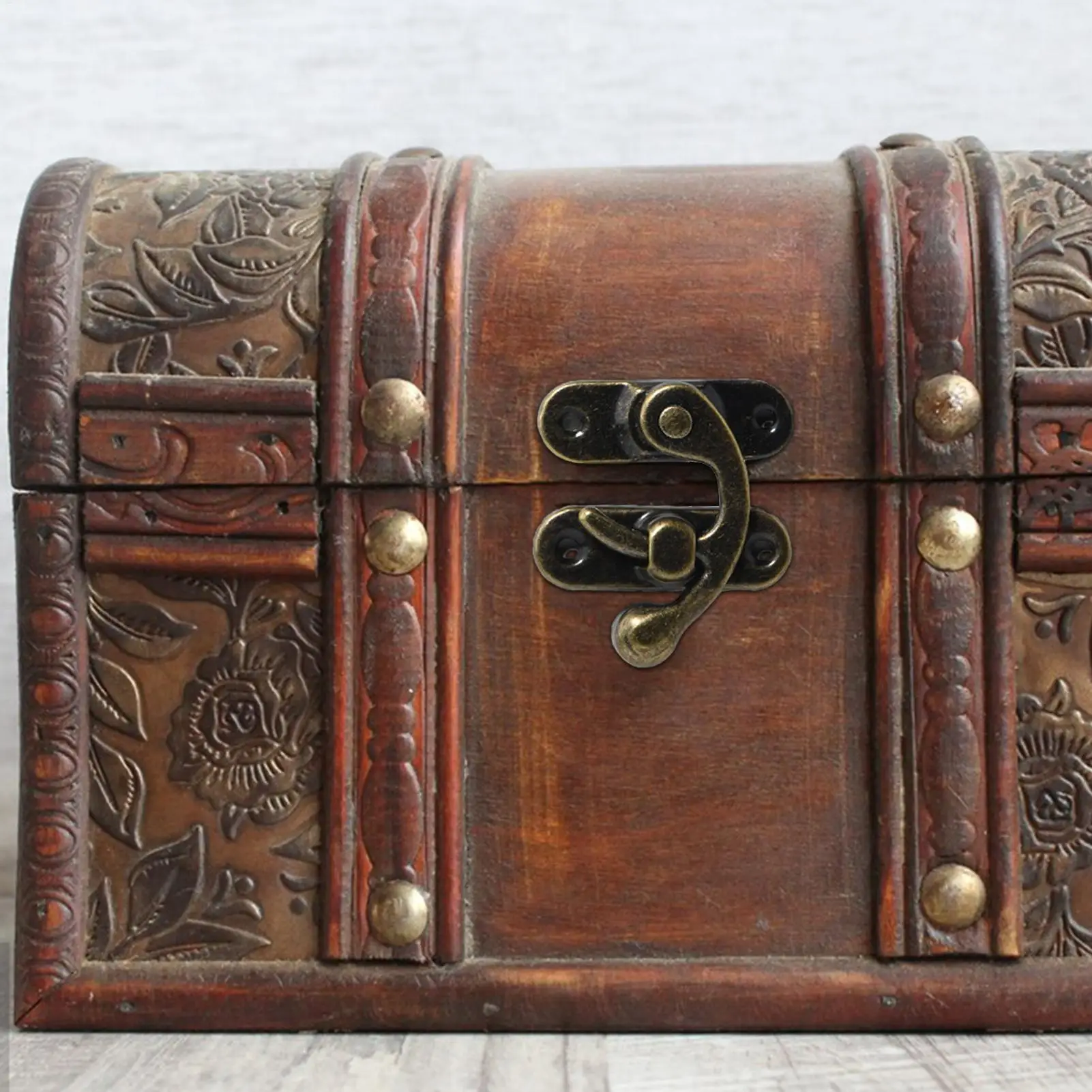 Vintage Metal Hardware Wooden Box Decorative Latch Clasps Lock Padlock Hasp With Screws Leather Bag Handbag Suitcase Hasp