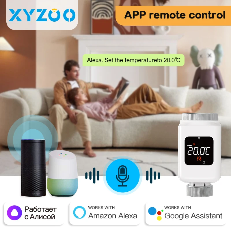 Smart WiFi Thermostatic Radiator Valve Tuya TRV Programmable Remote Temperature Controller Thermostat Voice Alexa Google Home
