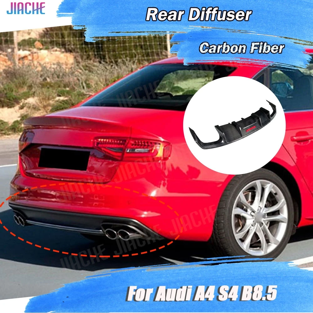 

Задний бампер из настоящего углеродного волокна, диффузор, боковые клапаны, разветвители, комплекты кузова автомобиля для Audi A4 Sline S4 B8.5 2012-2016