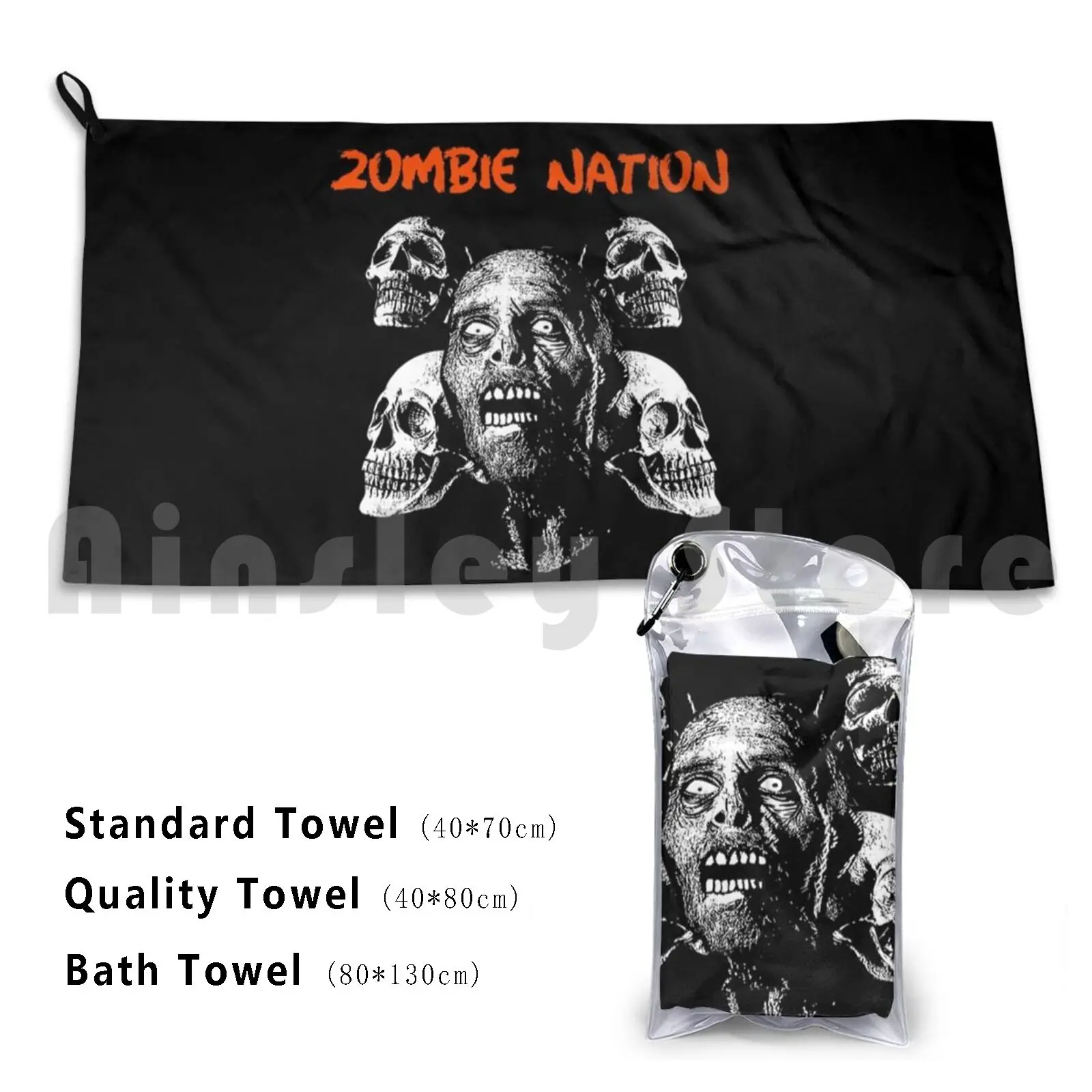 زومبي نيشن منشفة استحمام وسادة الشاطئ زومبي نيشن زومبي زومبي لاند فجر الموتى للهالوين 2020 #1