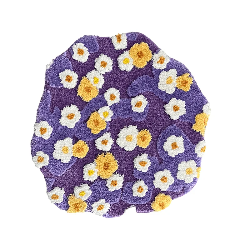 Plush Carpet Treasure Home Decoration High Mountain Flower Bedroom Floor Mat Anti slip Water absorbing Bathroom Mat