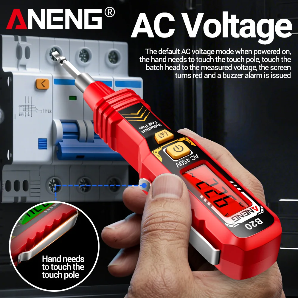 ANENG B20 Voltage Double Head Screwdriver Detector LED Light Insulated Handle Tester Pen Dual-use Repair Slotted Phillips Test