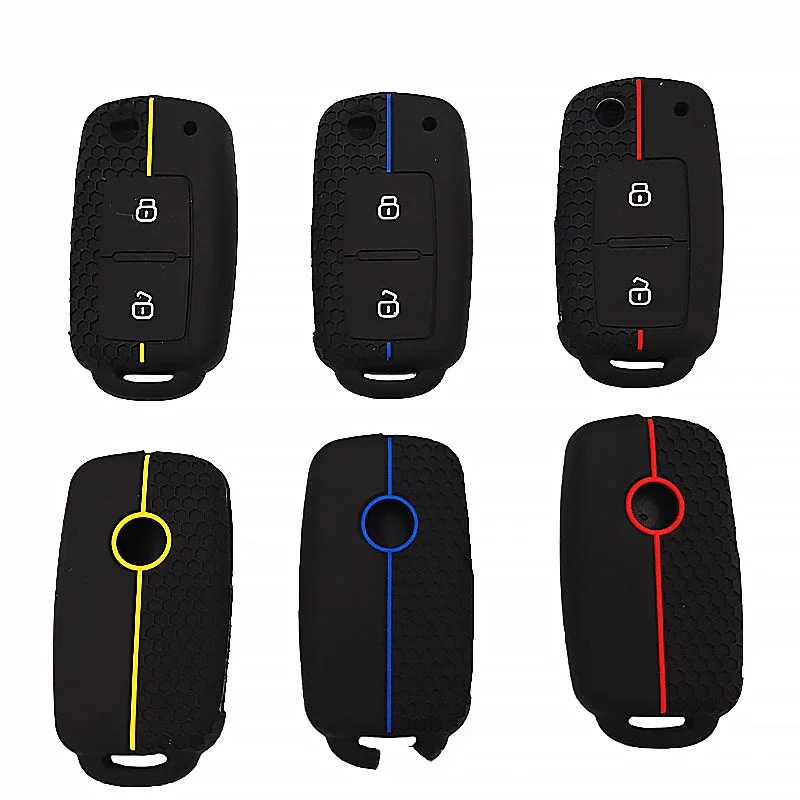 Car Remote Key Pack Kit 2 Keys Button Silicone Cover  For Vw MK4 Seat Altea Alhambra Ibiza Polo Golf 4 5 6 Transporter Amarok