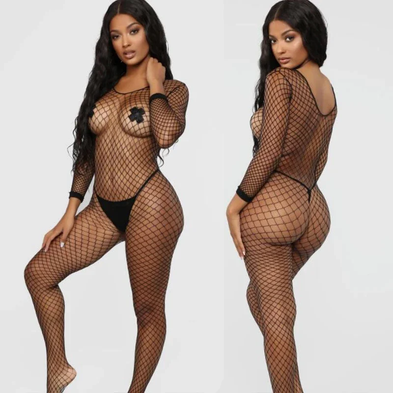 Women Lenceria Sexy Tight Stocking Transparent Plus Size Lingerie Lace Erotic Babydoll Mesh Tight Stockings  Sexy Body Stockings