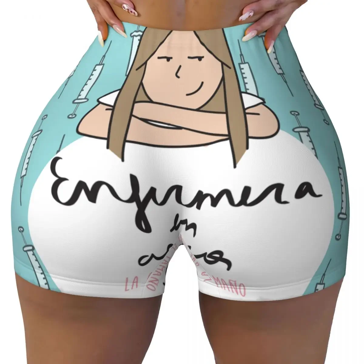 Custom Enfermera En Apuros Doctor Nurse Medical Health Workout Running Volleyball Shorts Women's Gym Yoga Shorts