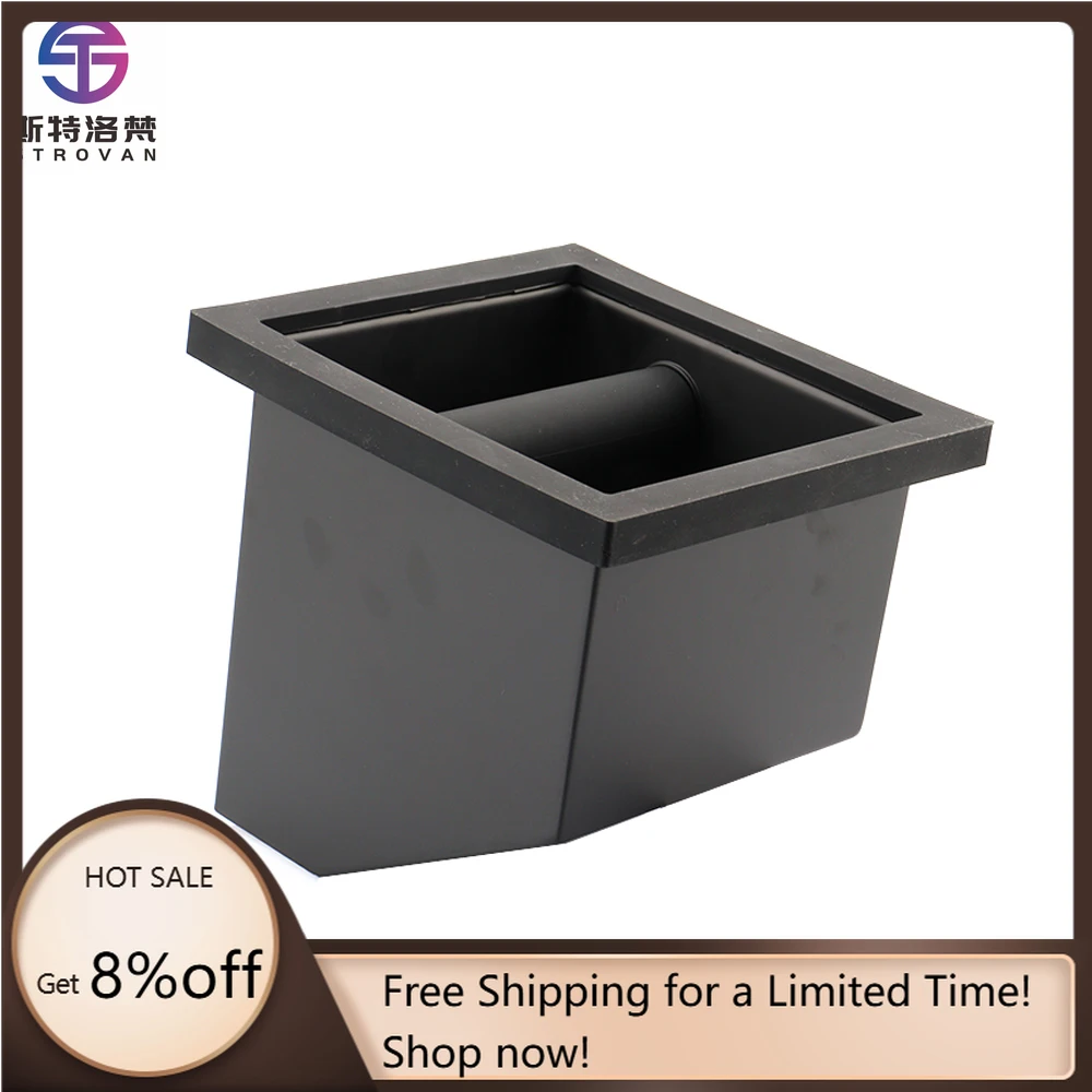 

STLG WJW Stainless Steel Coffee Accessories Embedded Coffee Grounds Knock Box Square Bottomless Espresso Portafilter Knock Box