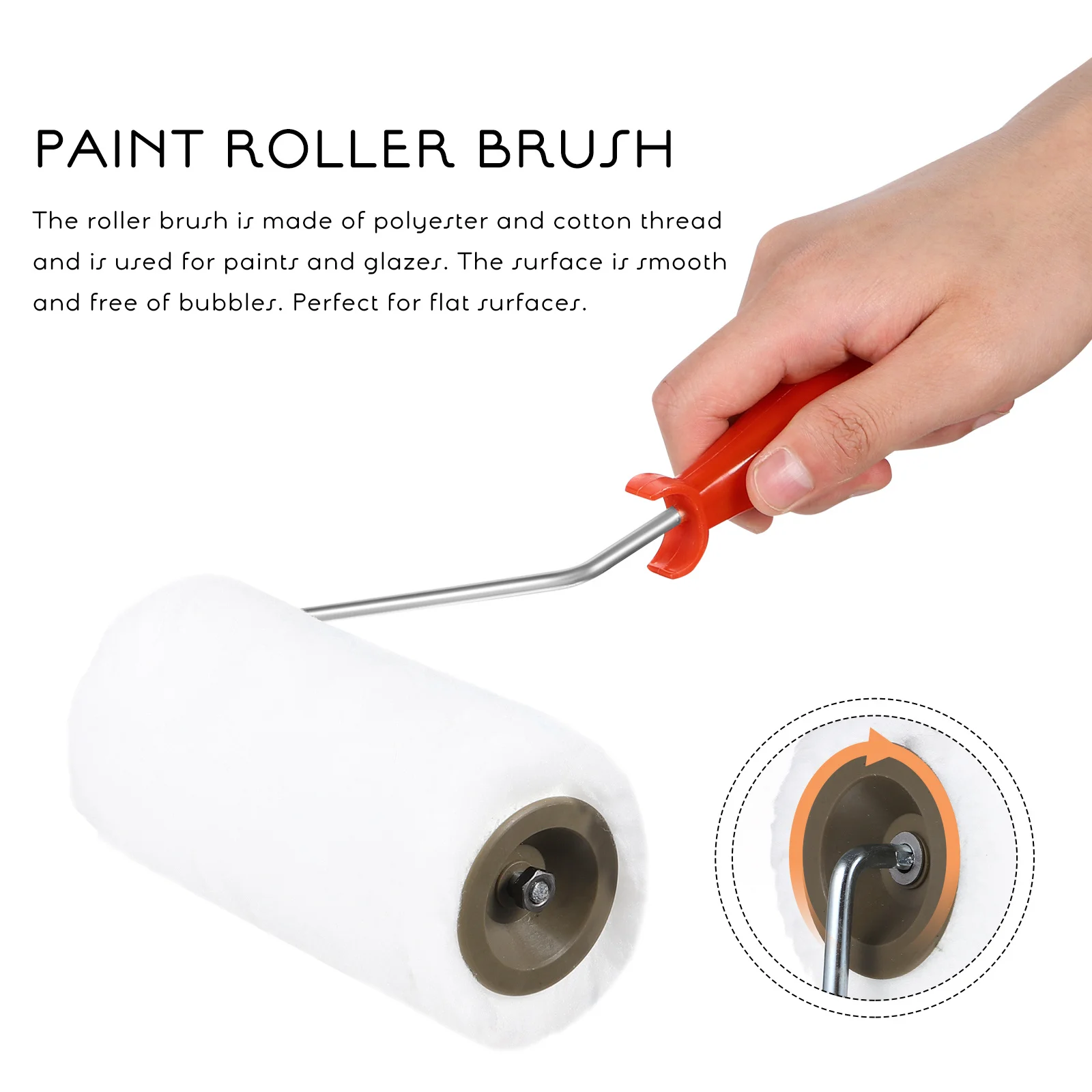 

1Set Paint Roller Brush Kit Flat Roller Brush Durable Painting Tools for Walls Drywall Floors Decks Paint Rollers