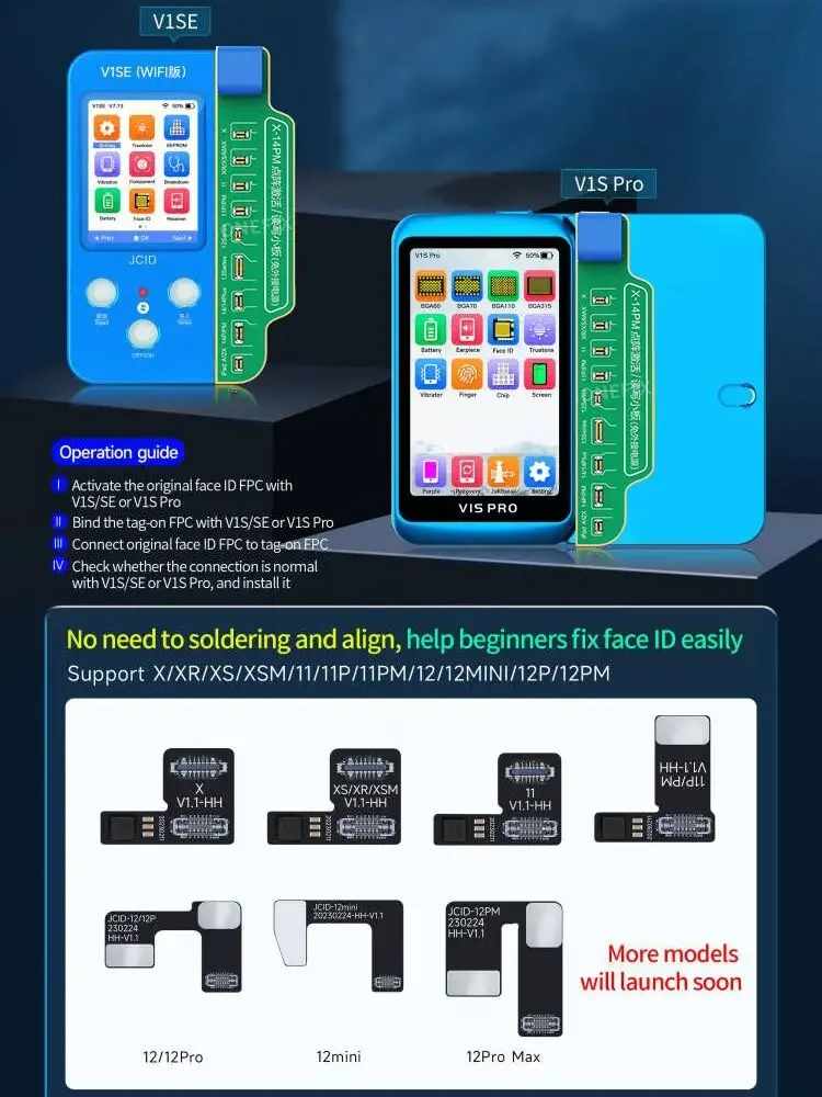 Jcid-Tagon-Remy-Dotマトリックスフェイスid flexケーブル、ドットプロジェクター、読み書きなし、溶接なし、iPhone X-14用修理ケーブル