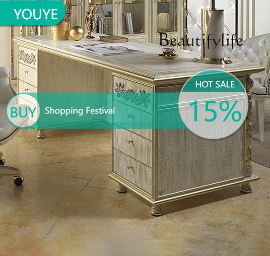 

Европейский письменный стол из массива дерева для виллы, дизайнерский, модный, изысканный, с высоким качеством исполнения X