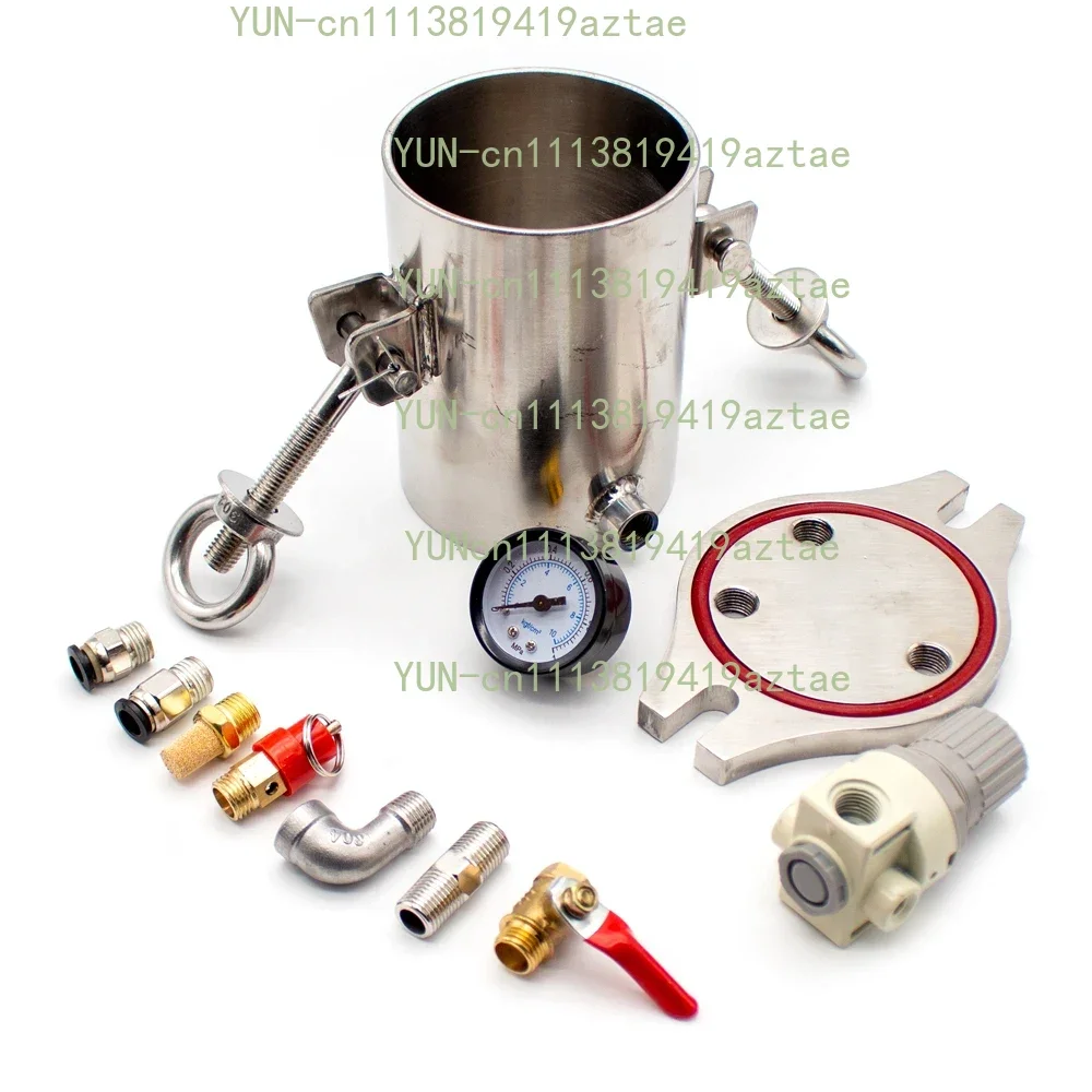 304 Stainless Steel Glue Dispensing Machine Pressure Tank 0.5L Storage Barrel with Pressure Regulating Valve