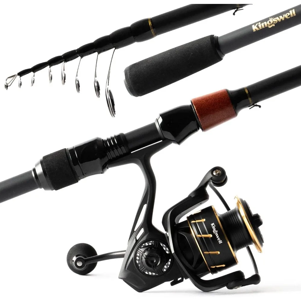 Telescopic Fishing Rod and Reel Combo, Premium Graphite Carbon Collapsible Fishing Pole with Spinning Reel, Portable