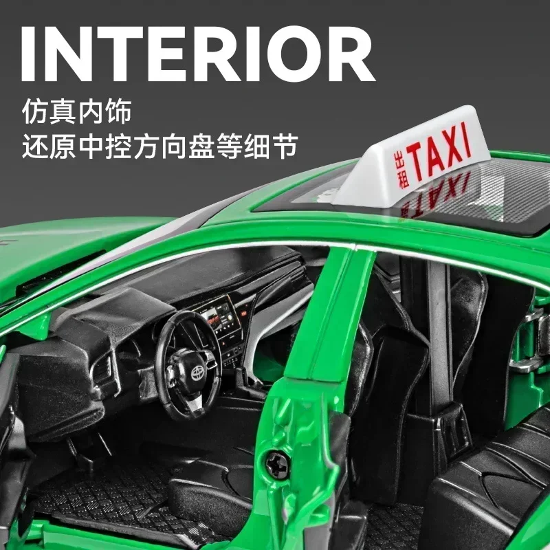 1:24 Camry taxi Hoge Simulatie Diecast Metaallegering Model auto Geluid Licht Trek Collectie Kinderen Speelgoed Geschenken A641
