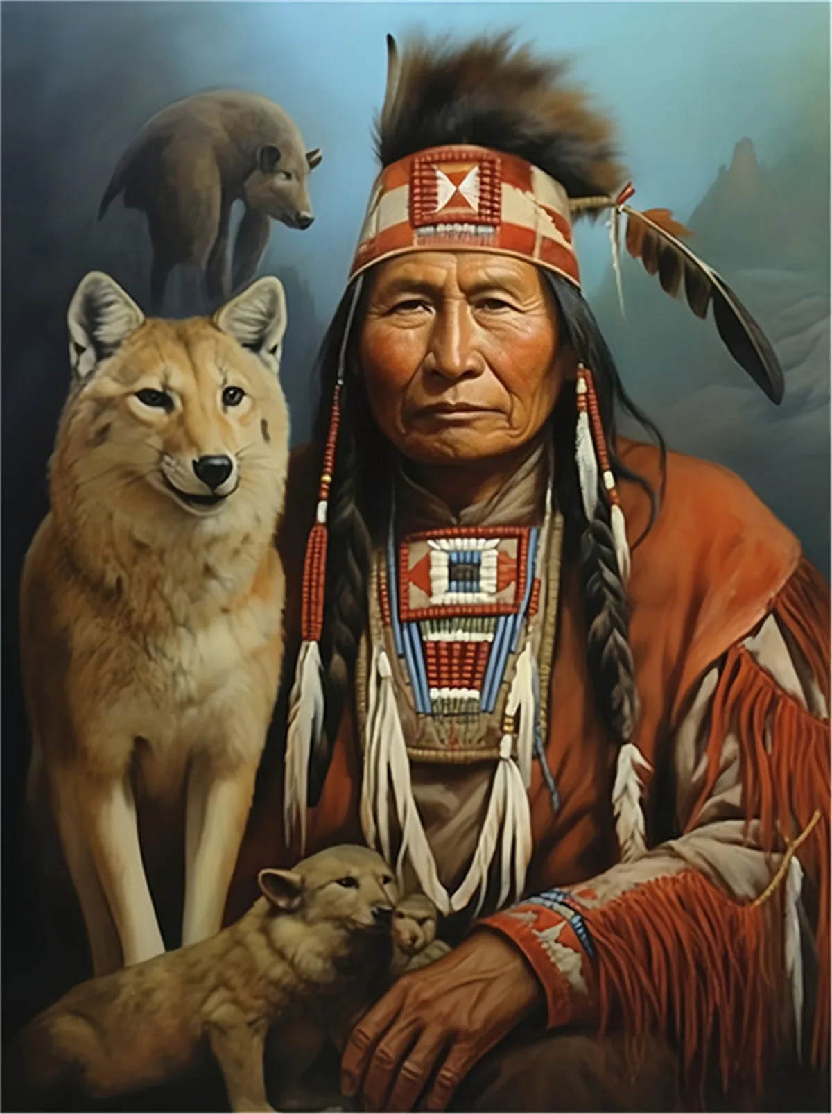 

Puzzles for Adults 500 1000 Pieces Jigsaw Puzzles Sitting Bear Native American Indian Traditional Tent Formation Wooden