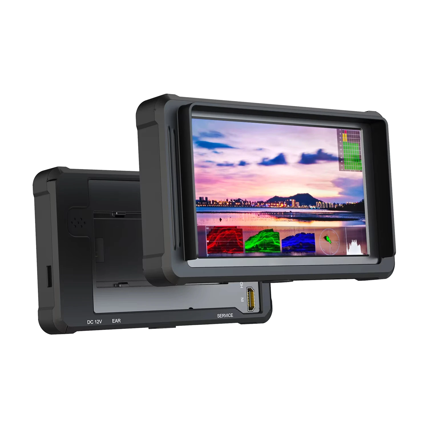 FS5 IPS 5.4 Inch 3G-SDI  2.0 4K 60 Hz DCI-P3 Color Space On-Ca mera Field MMonitor With Black Silion Rubber Case