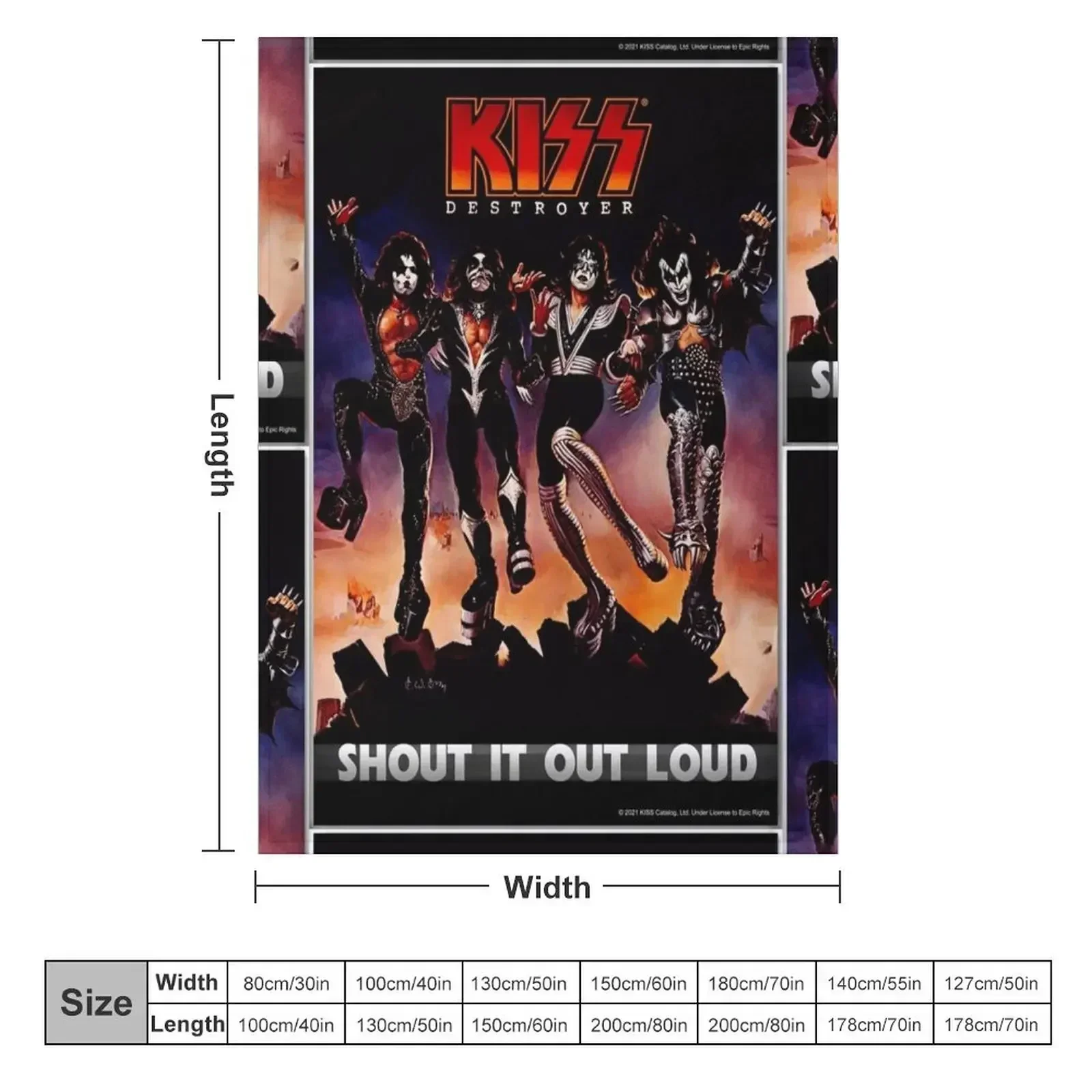 KISS ? the band - Destroyer - Shout it out loud Throw Blanket Sleeping Bag Bed linens Sofa Quilt Blankets